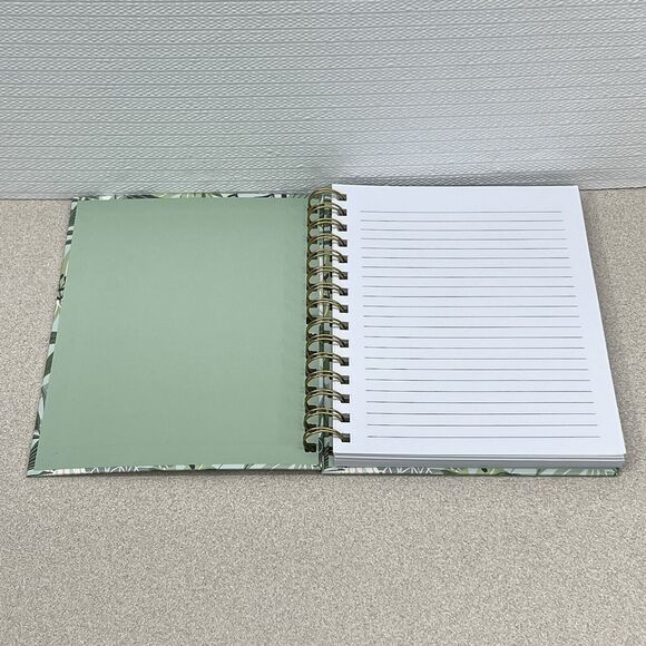 BLESSED Lined Hardcover Journal Notebook Green Gold Leaf Allover Print - Picture 10 of 17